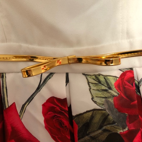 NEW Size Small White & Rose Dress - Picture 3 of 4